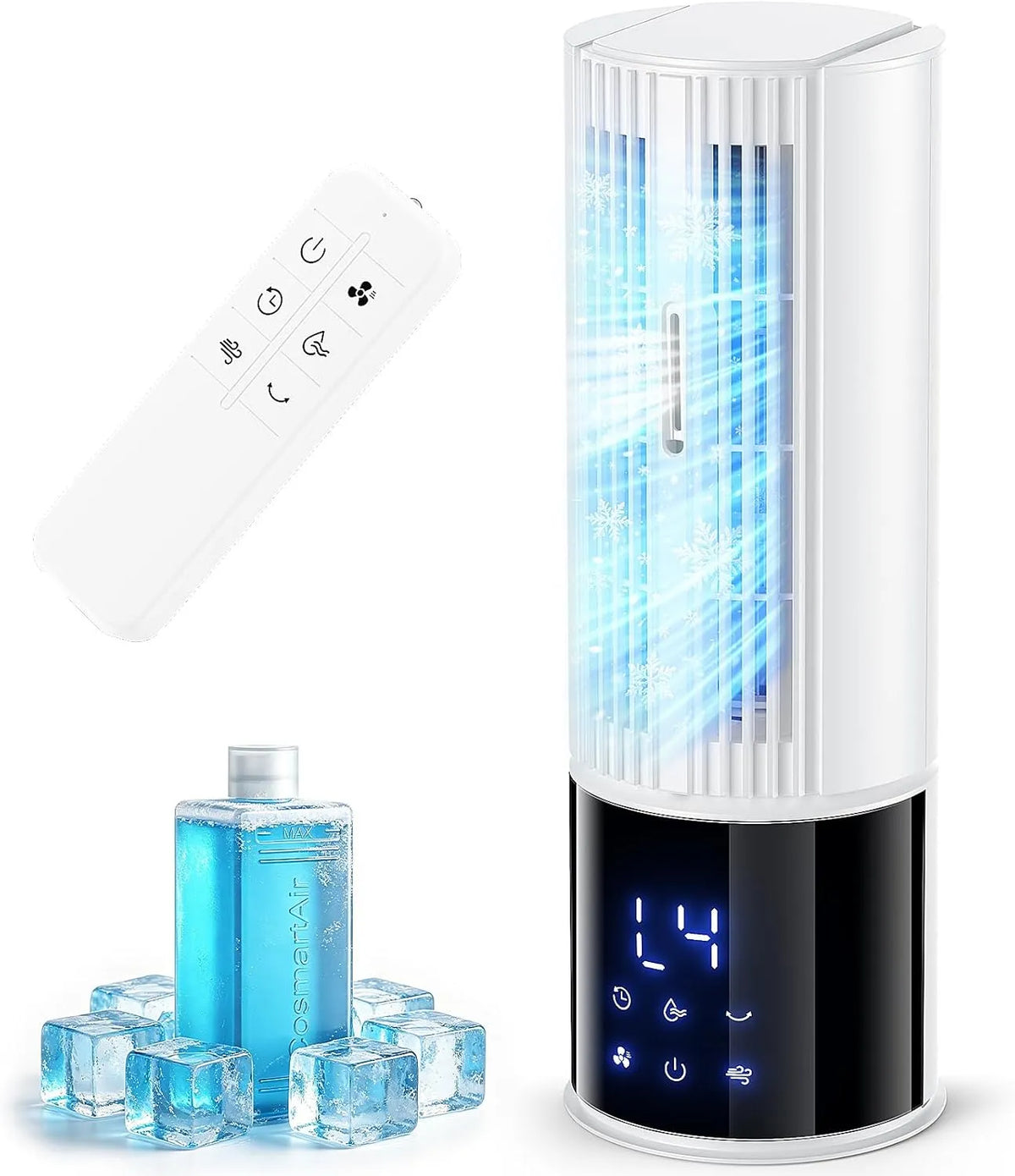 Klimaanlage, Mobile 6in1, Timer, 3 Geschwindigkeiten, Oszillation, Weiß, 45°, 1-8 Std, Turbo-Modus, Schlafwind, für Zuhause & Büro