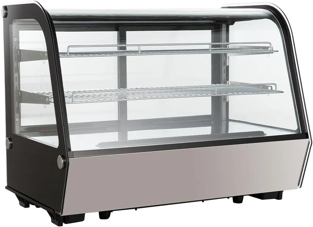 Kühlvitrine KV-160, 160 L, Schwarz, gewölbter Frontscheibe, GastroHero Kühlvitrine 160 L