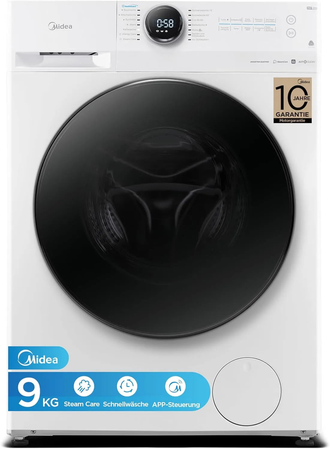 Waschmaschine MF200W90WB-14A, 9 kg, Energieklasse A, Weiß