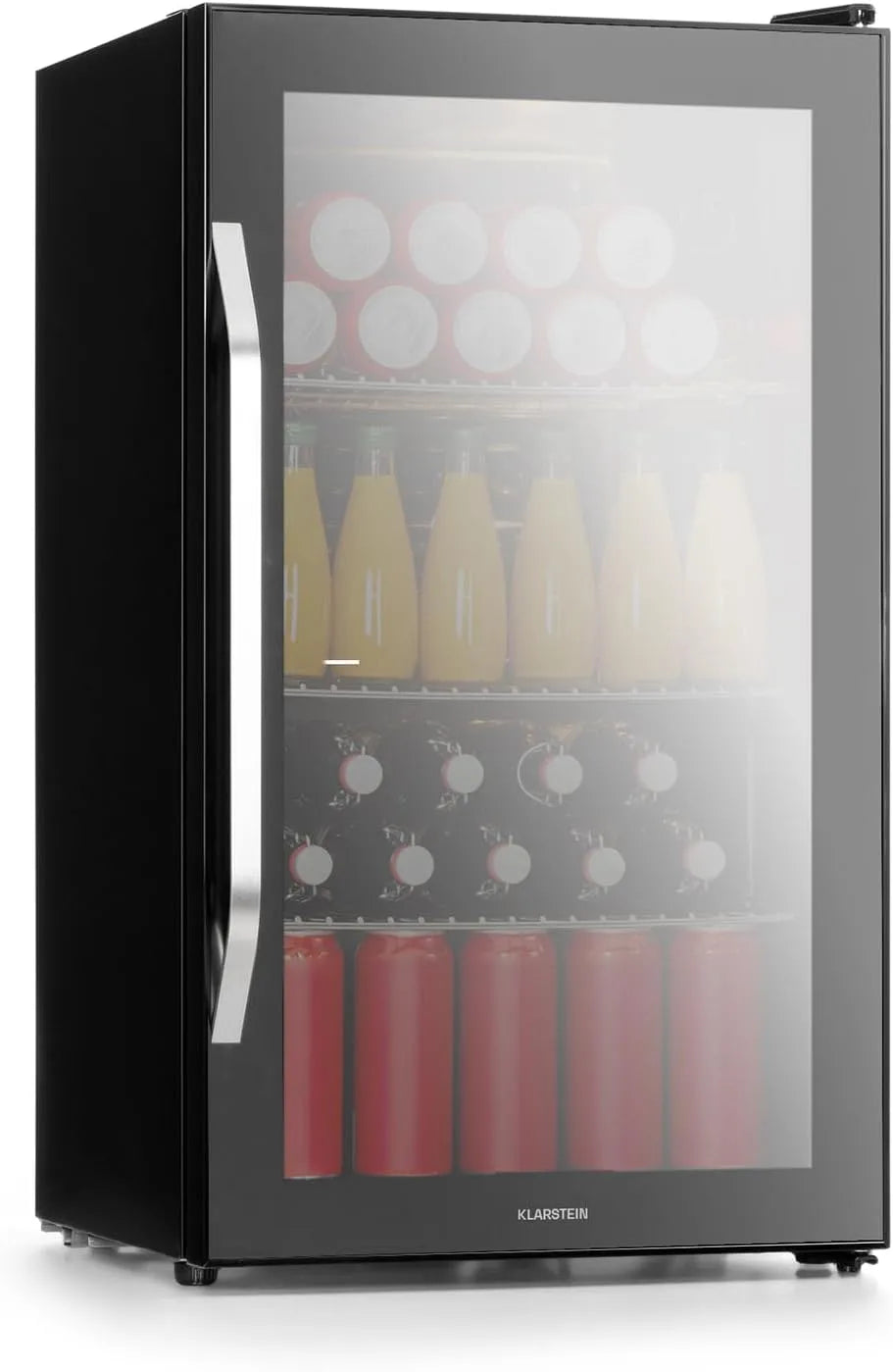 Klarstein Kühlschrank, 80 L, Outdoor, Glas, leise, Mini-Kühlschrank für Zimmer, Getränkekühlschrank Klein mit Verstellbaren Ablagen, Indoor