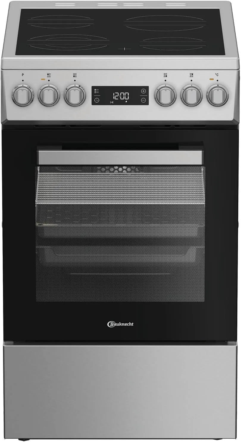 Bauknecht B5V8LMx Standherd mit Backofen, 60 L, 4 Kochzonen, Edelstahl, Heißluftbackofen mit 8 Funktionen, Hydrolyse-Reinigungsfunktion