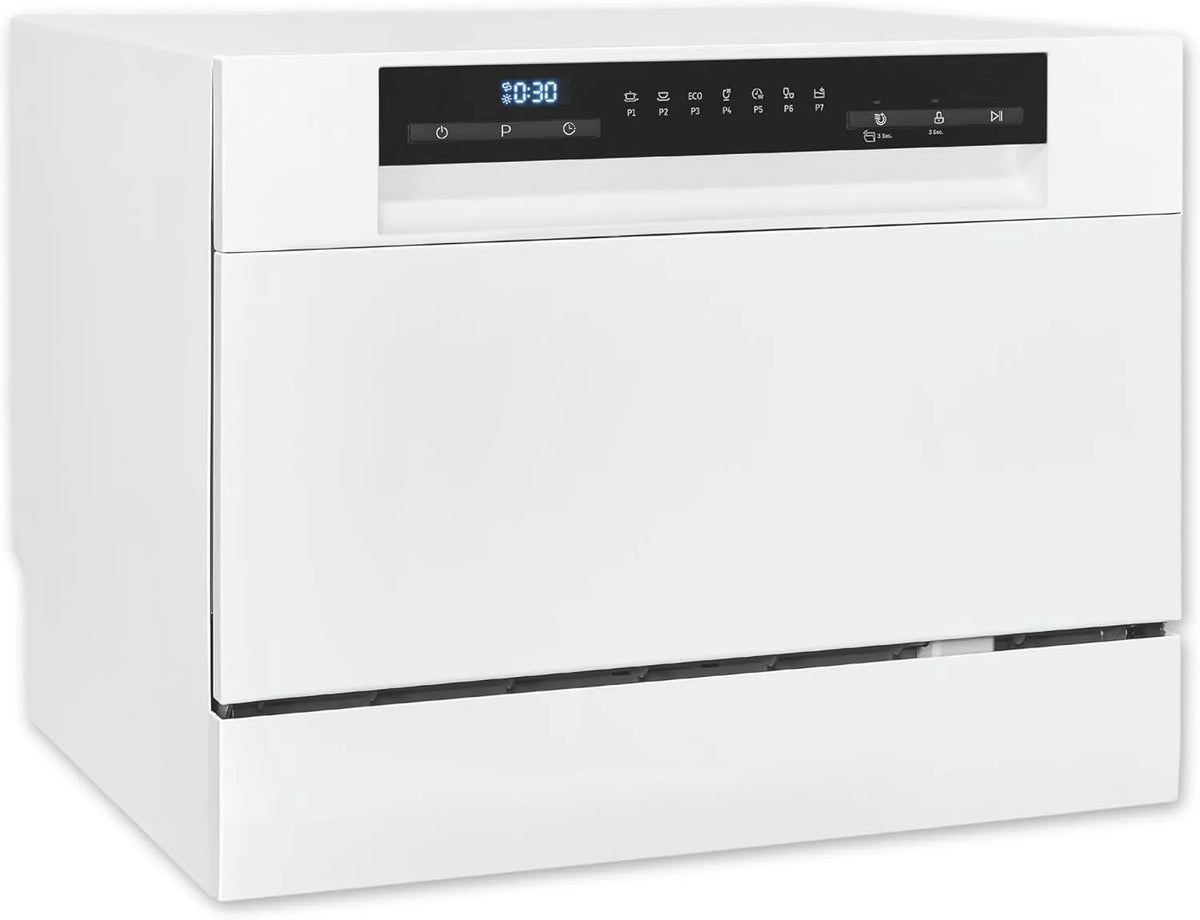 Exquisit GSP5206-030D Geschirrspüler, Weiß, 6 Maßgedecke
