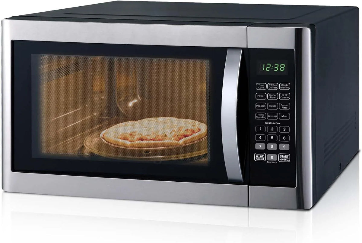 Mikrowelle, 42 L, 1100/1400 W, Grill, freistehend, Schwarz, 11 Leistungsstufen 6 Automatikmenüs
