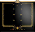 Induktionskochfeld, 60 cm, Induktionsplatte, FREE ZONE mit 2 FLEx Induktions Zonen, Schwarzes Keramik-Glas mit Antique Gold-Leiste