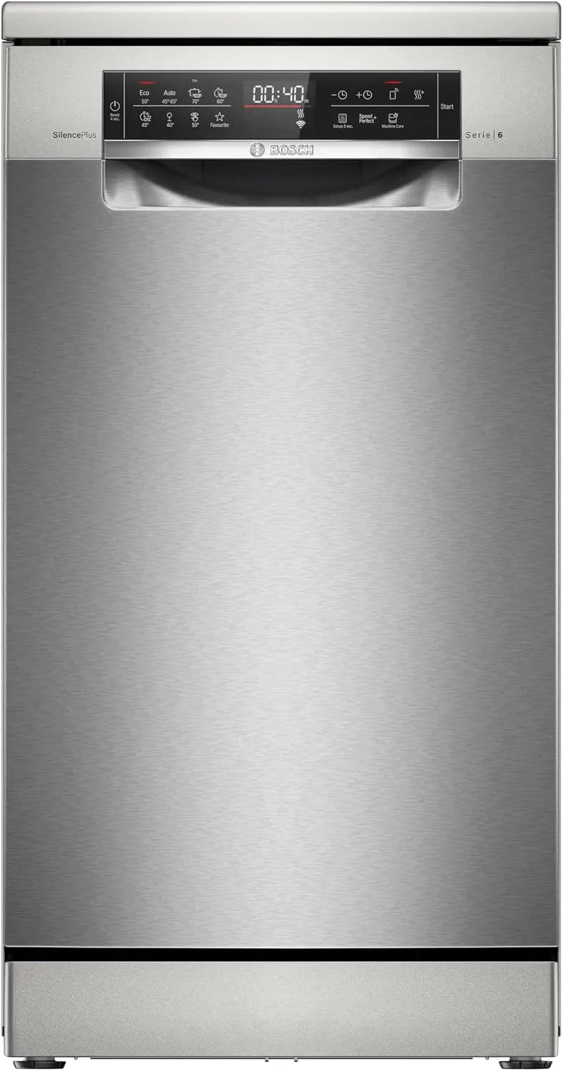 Bosch Serie 6 SPS6EMI21E Geschirrspüler, 45 cm, Home Connect, Slim-Format, freistehend, VarioFlex Korbsystem, Smart Start, Vario Schublade, DuoPower