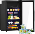 Kühlschrank, 76 L, Outdoor, Gefrierfach, Glas, Camping, Schwarz, 76L Mini Kühlschrank mit 6L Gefrierfach