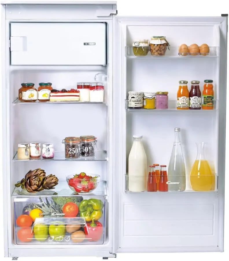 Candy Kühlschrank, 163 L, Einbau, Gefrierfach, 3 Glasplatten, Nische 122 cm, CANDY CIO 225 EE, 163 Liter, Kühlteil 147 Liter, 1 Gemüseschubladen