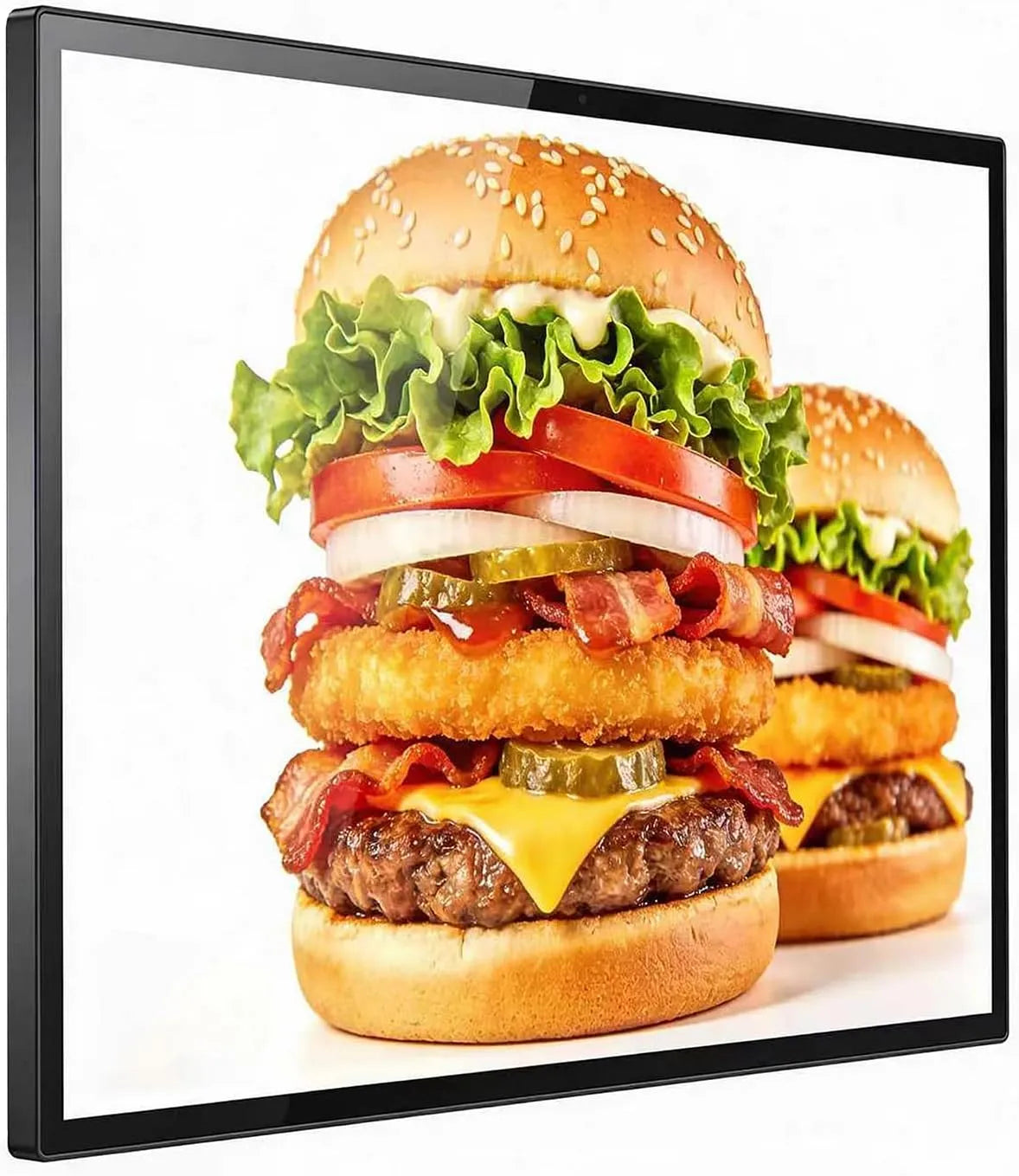 Digital Signage Display, 43 Zoll, Werbedisplay, Restaurant, digitaler Werbeanzeige, Smart-TV-Signage, Wandmontiertes Digitales Menüboard für