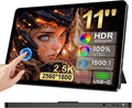 Monitor 2.5K, 11 Zoll, tragbar, Touch-Bedienung, IPS-Panel, HDMI, USB, PC-Bildschirm, Mini Minotor für Laptop, Business