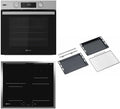 Bauknecht 60cm, Inox Backofen, Einbau, Edelstahl, Heißluftbackofen mit 12 Funktionen, Induktions-Kochfeld, Gentle Steam, EEK A+