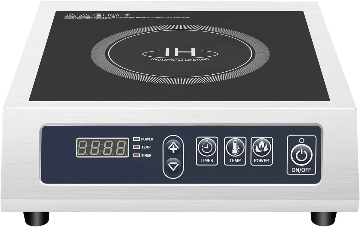 Induktionskochfeld 10-Stufen, 35cm, 3500 W, 220 V, Induktionsplatte, Restaurant, Gastronomie, 220V EU-Stecker, Leistungsregelung, Küche & Catering