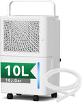 Luftentfeuchter, 10 L, Tag, Timer, 10L, 10 J. Gar, Ablaufschlauch, Raumentfeuchter mit Wäschetrocknung, für Schlafzimmer, Keller
