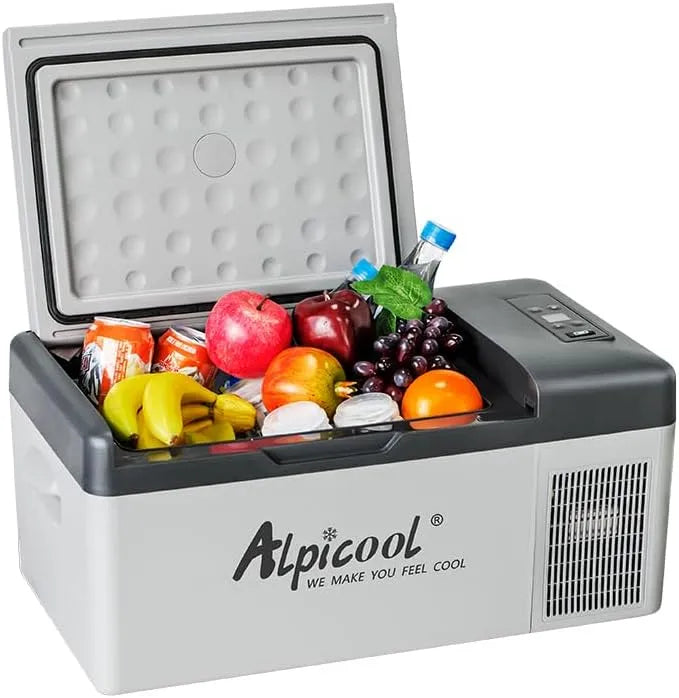 Elektrische Kühlbox, 15 L, Energieklasse B, tragbar, Gefrierfach, USB, Auto, mobile Kühlbox, LKW, Boot