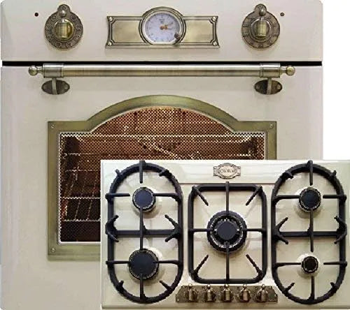Herdset mit Kochfeld und Backofen 90cm., 67 L, Einbau, autark, Grill, Drehspieß, Selbstreinigung