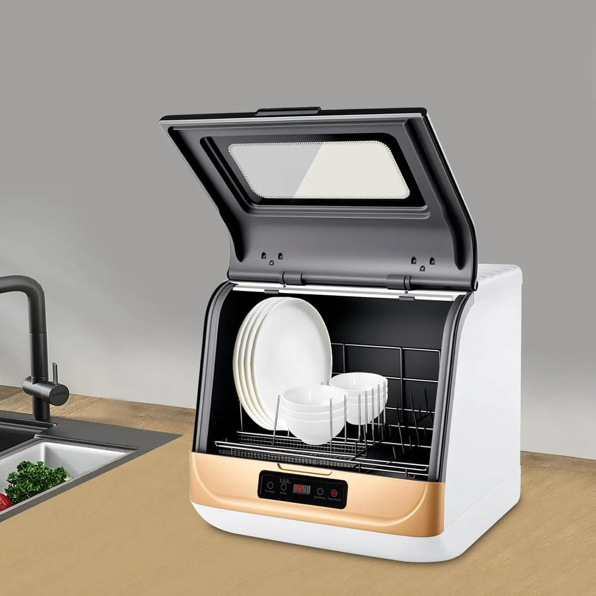 Geschirrspüler, 800 W, Spülmaschine, 12-20 Geschirrteile, Geschirrspülkapazität: 4-6 Sätze