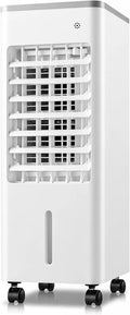 Ventilator, Timer, Oszillation, Verdunstungskühler mit Fernbedienung & 2 Kühlakkus, 3 Windstufen, 4-in-1-Raumkühler, ohne Abluftschlauch