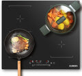 Induktionskochfeld, 60 cm, 4 Kochzonen, Induktionsplatte, Flexzone, Touch-Bedienung, Warmhaltefunktion, rahmenlos, autark, 7200 Watt, kratzfeste