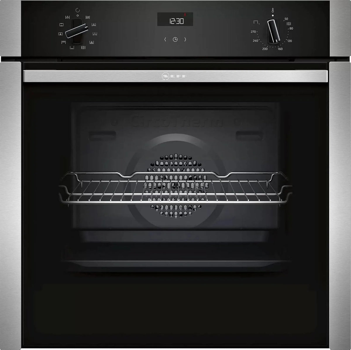 NEFF b3ace4an0 Backofen, 60cm, 71 L, Einbau, Edelstahl, Neff einbaubackofen 71l 60cm mit ecoclean edelstahl b3ace4an0