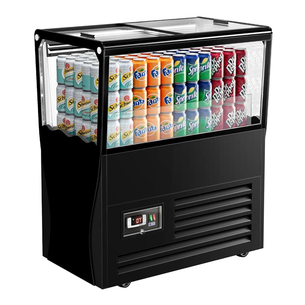 Produkt GGM Gastro Flaschenkühlinsel 69L mit 2 Glasschiebedeckeln