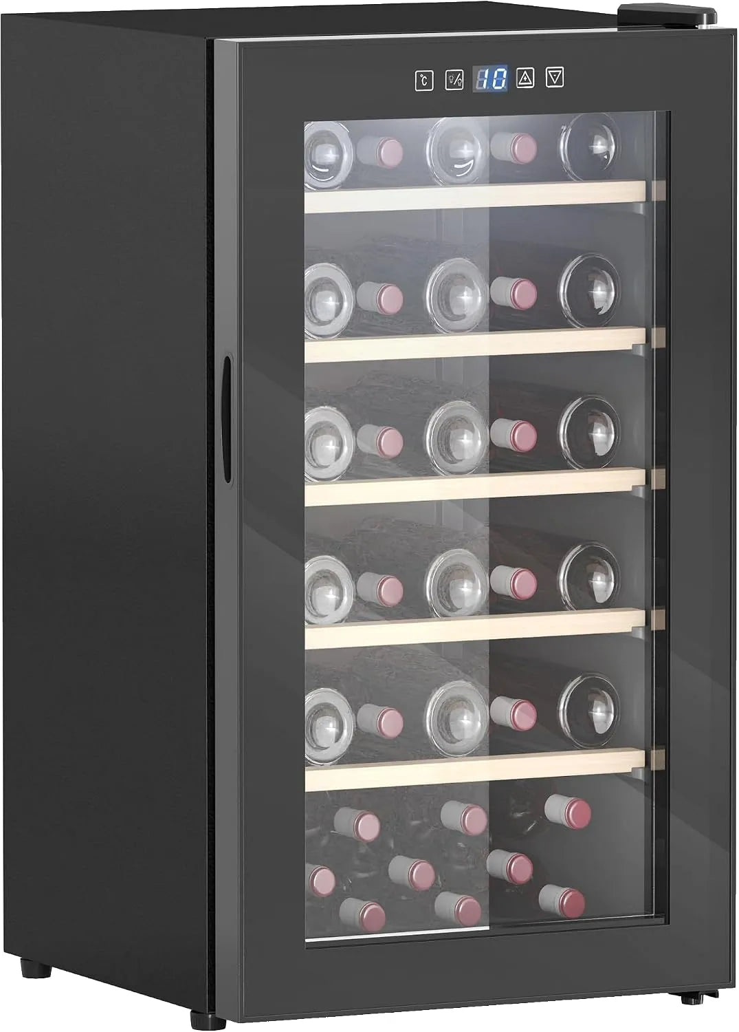 Weinkühlschrank, 91 L, 41 Flaschen, 5 bis 20 °C, HOMCOM, Schwarz