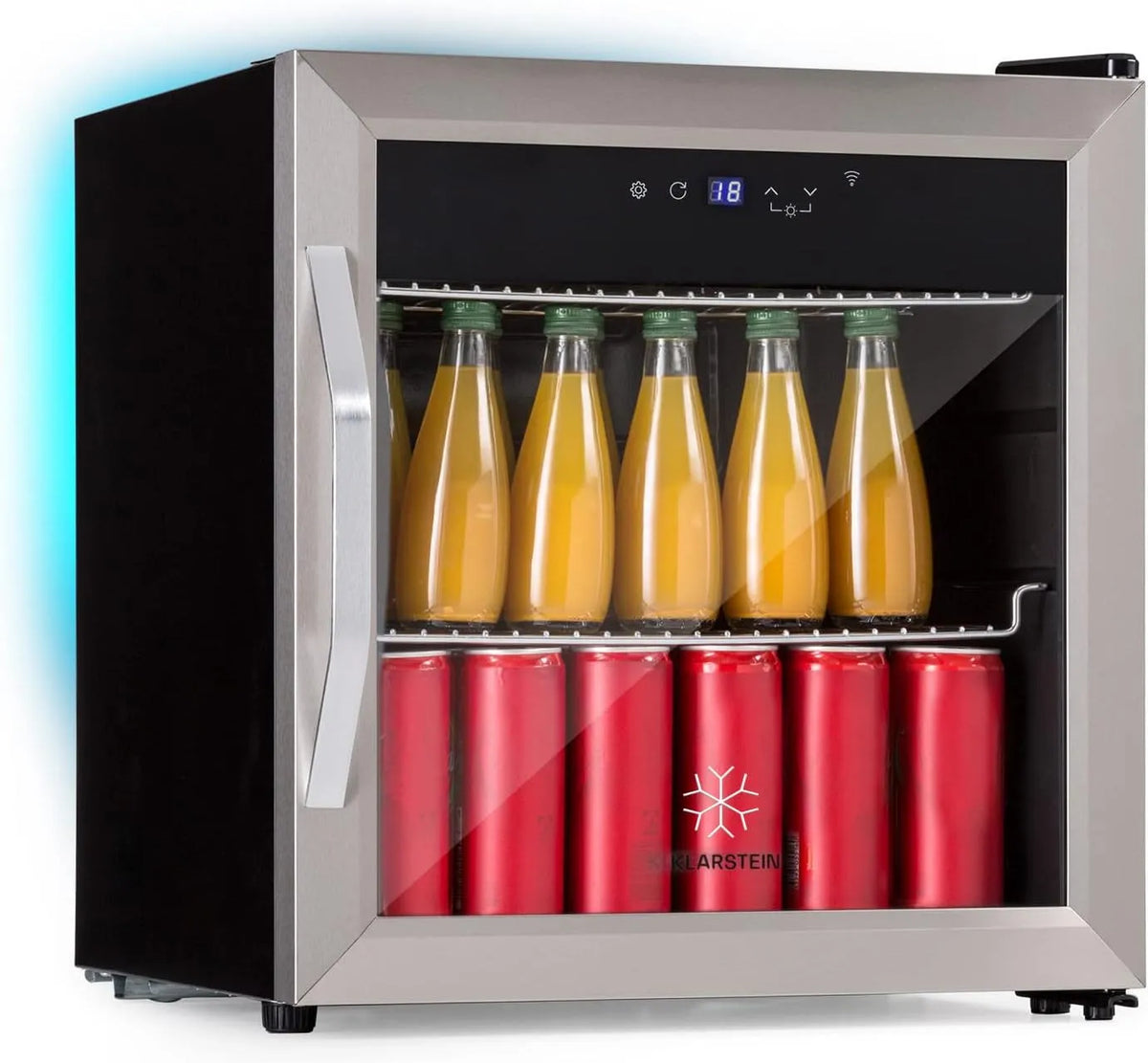 Klarstein Kühlschrank, 50 L, 0 bis 13 °C, Outdoor, App, Glas, Minibar 0-13°C, Kleiner für Zimmer