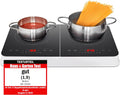 Modell MD18493, LED Display, 3500 Watt, 10 Temperaturstufen, schwarz, MEDION Doppel-Induktionskochplatte, Zwei Kochplatten