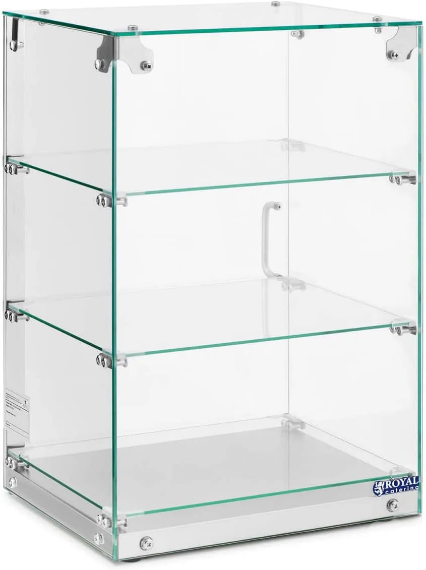 Catering Kuchenvitrine 60 l 3 Ebenen Buffetvitrine Kuchenvitrine Gastro Tortenvitrine Panoramavitrine, Royal RCKV-03-N