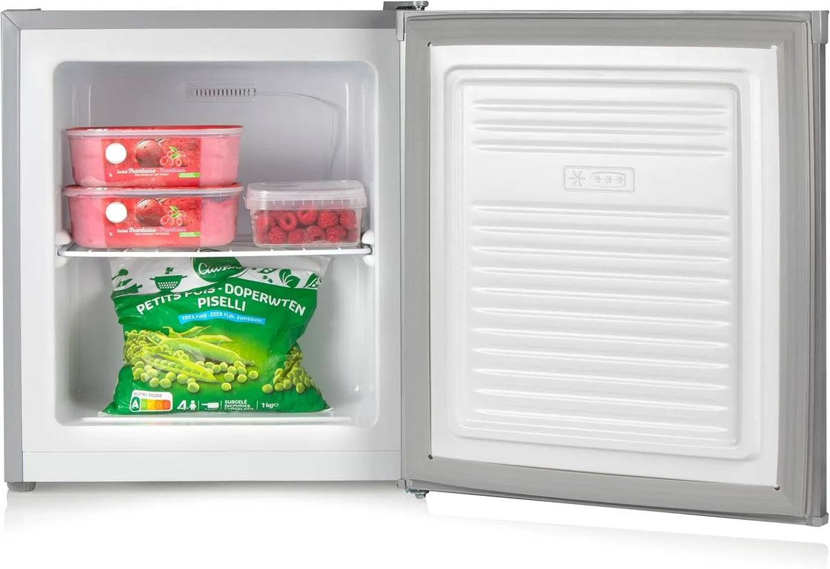 Gefrierschrank, 33 L, Energieklasse D, PRIMO PR147DV, freistehend, Gefrierfach, Tiefkühlschrank, Silber