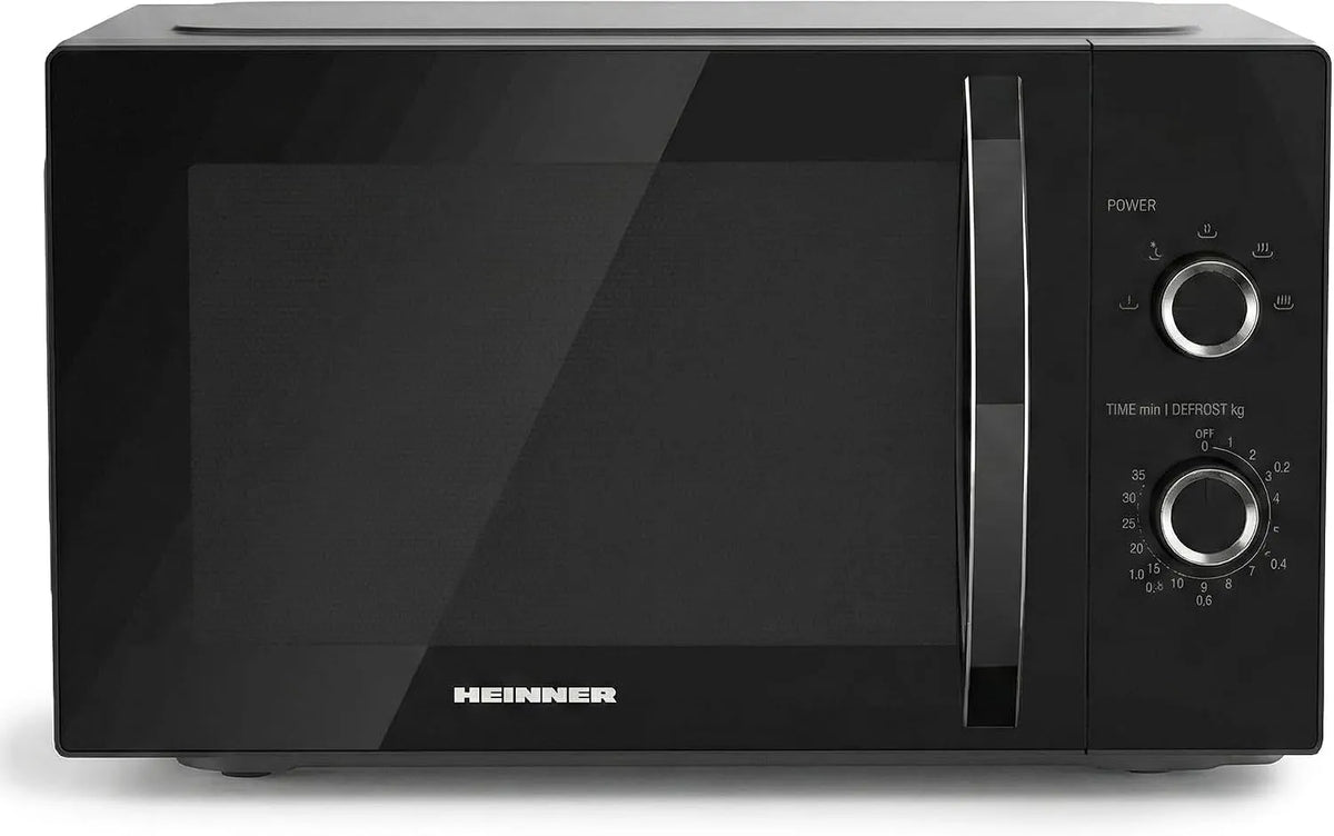 Mikrowelle, 28, 5 cm, 25 L, 800 W, Timer, Auftaufunktion, Schwarz, 3 Jahre Garantie, Matte Black