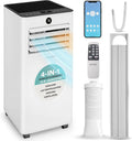 Klimaanlage, 55 dB, SereneLife 9000BTU 4-in-1, Timer, WLAN, 24h Timer, bis 31 m2, Heizen Ventilator und Entfeuchter, 55dB, Kühlen, Inkl. Fensterkit