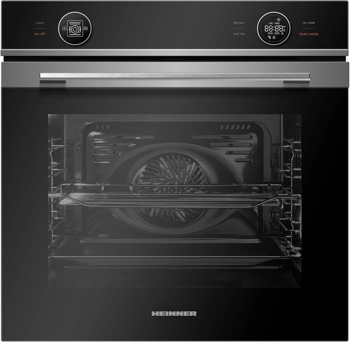 Elektrischer Pizzaofen, 72 L, Energieklasse A, Einbaubackofen HBO-M7210GCDRC-GIx, Touch-Bedienung, Timer, Auftaufunktion, Edelstahl, Pizza-Funktion
