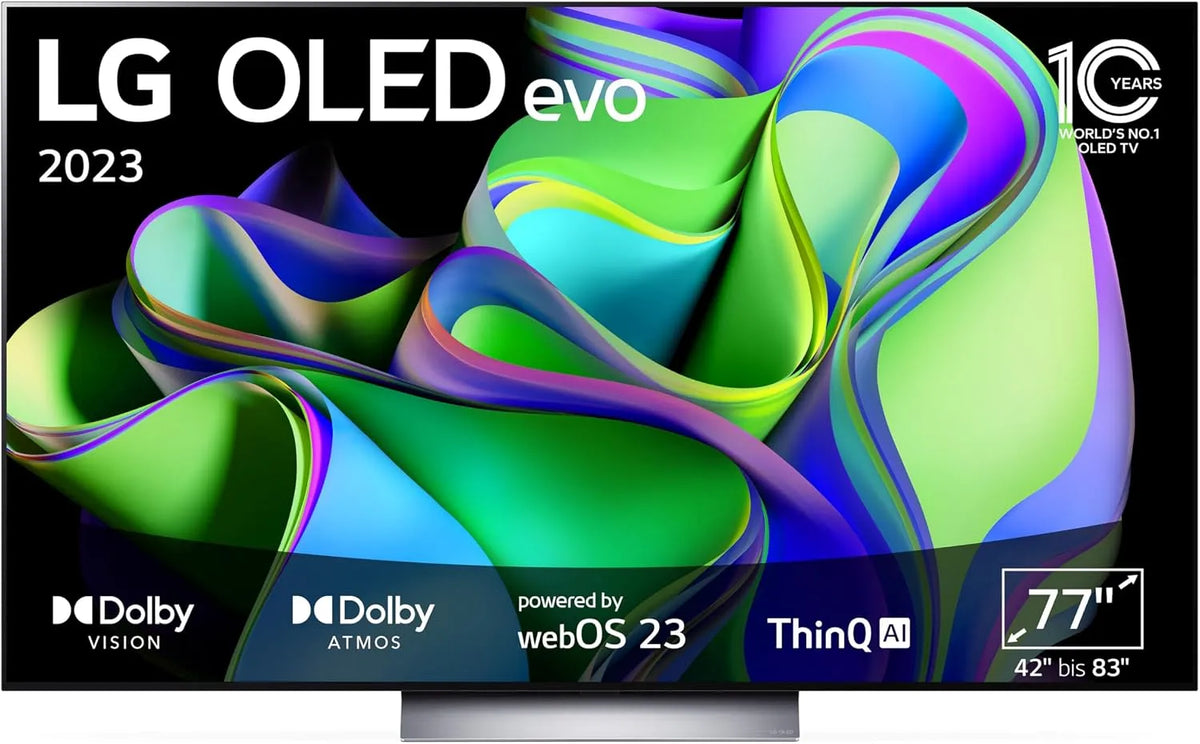 LG OLED77C31LA Smart TV, 77 Zoll, Fernseher, LG OLED77C31LA TV 195 cm, OLED evo Fernseher
