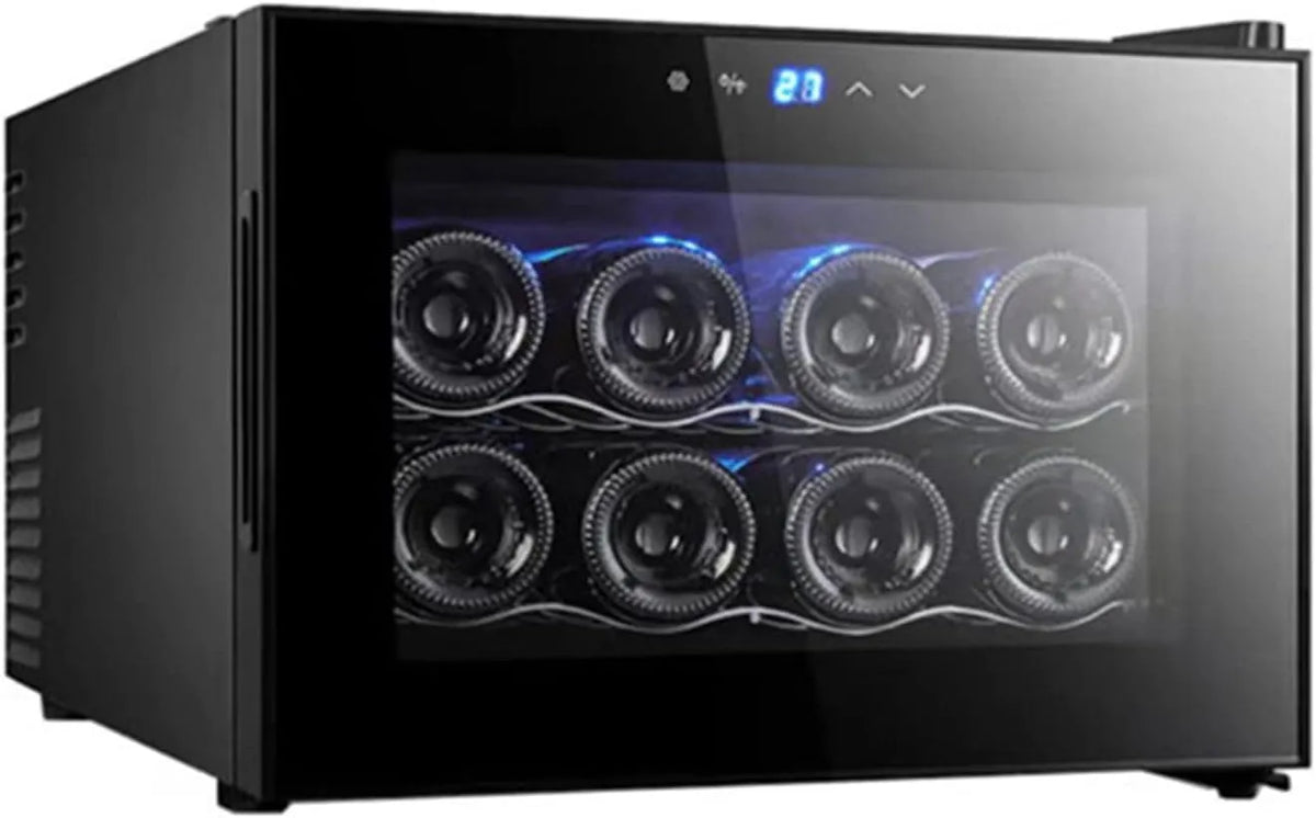 Weinkühlschrank, 12 Flaschen, Weinkühler, Weiß, Bar, 2 °C-18, 3 °C für Rot, Champagner- und Sektwein, für Zuhause, Küche, Büro, Schlafzimmer