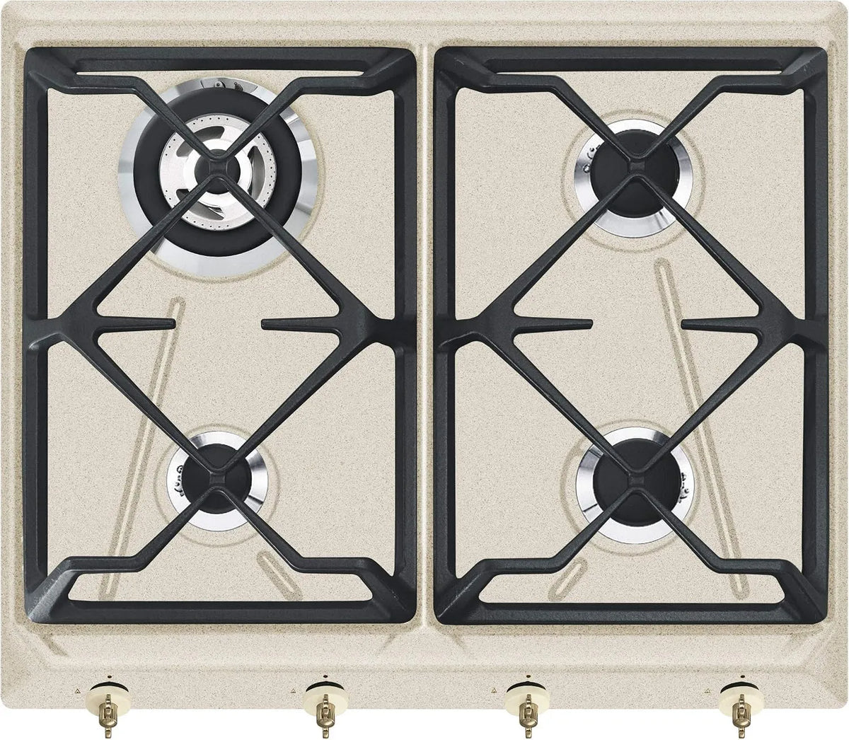 Smeg SRV864AVOGH2 Gaskochfeld, Gaskocher, Schwarz, SMEG Gaskochfeld COLONIALE - SRV864AVOGH2, Hellbraun