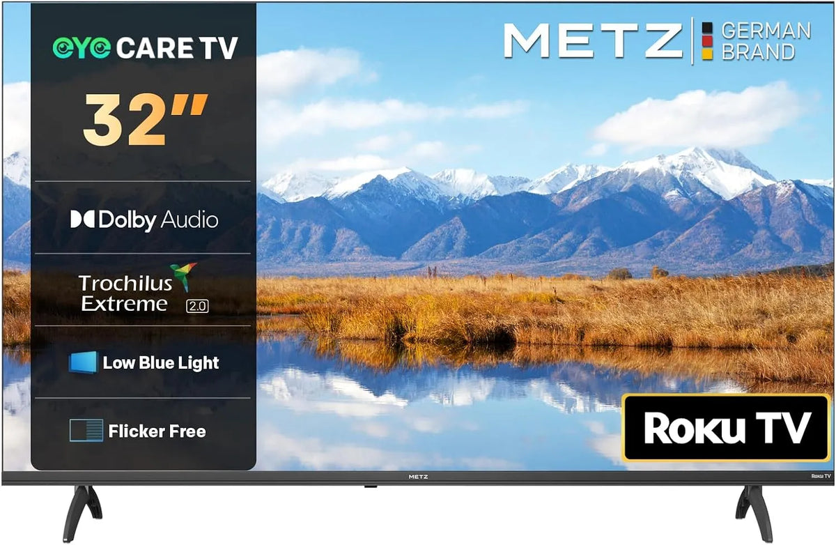 Smart TV, 32 Zoll, Fernseher, HDR, Dolby Audio, HDMI, USB, WLAN, Blau, HDR10, 80 cm Roku TV, Eye Care, LAN