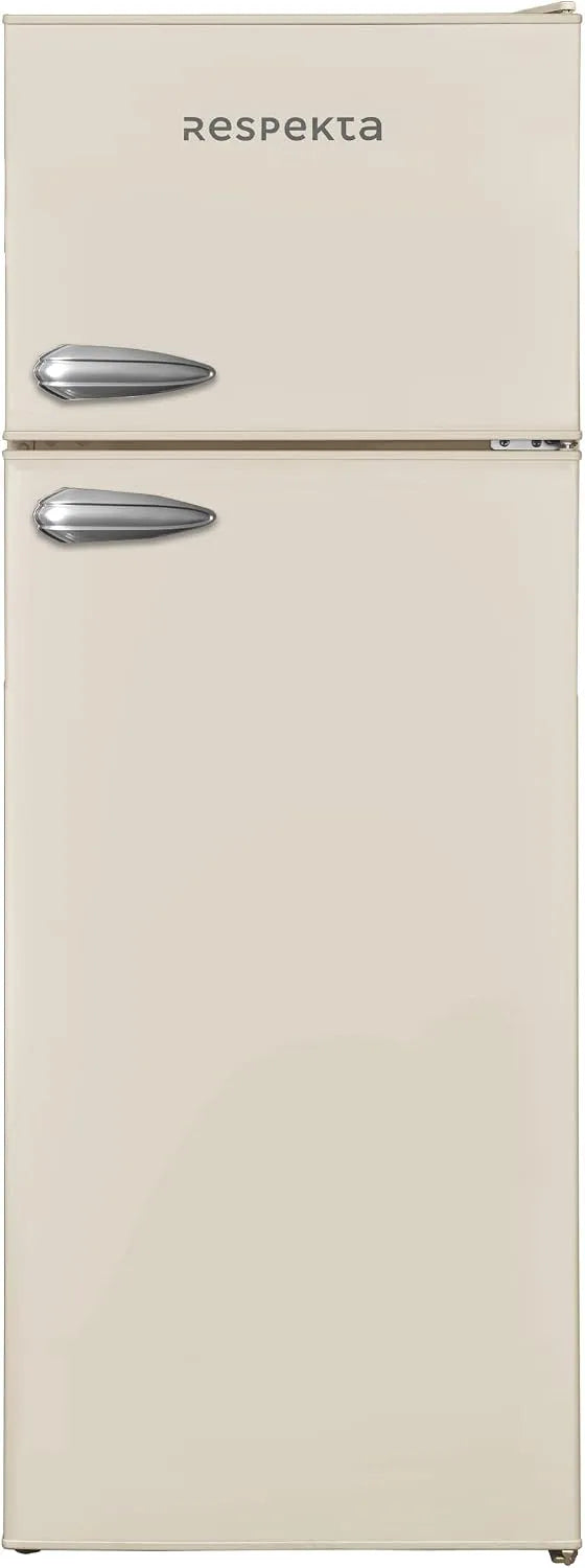 Respekta KS144VC Kühlschrank, 213 L, 145 x 54 cm, Gefrierfach, Schnellgefrieren, automatisches Abtauverfahren, in creme, höhenverstellbare Füße