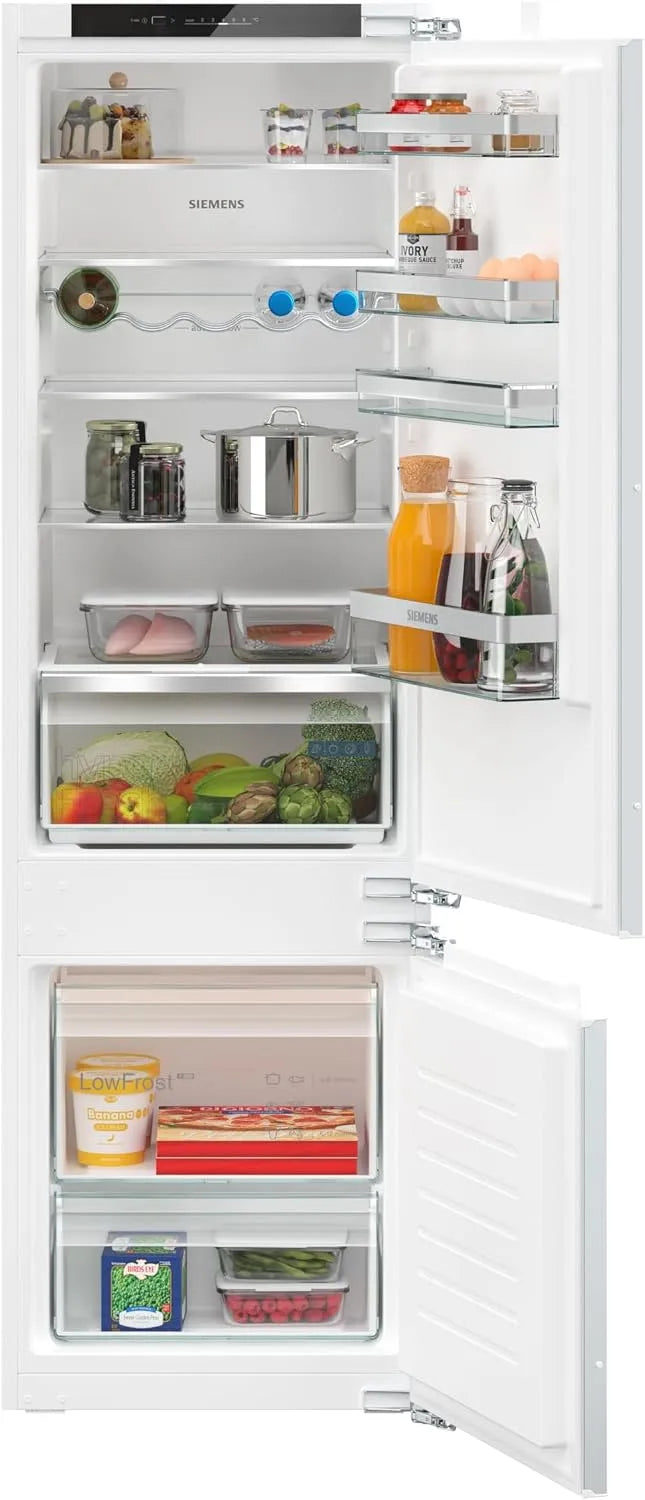 Siemens iQ300 KI87VVFE1 Kühl-Gefrierkombination, 200 L, Einbau, Kühlschrank mit Gefrierfach, 216 kWh, LED-Innenbeleuchtung, Jahr, hyperFresh, lowFrost