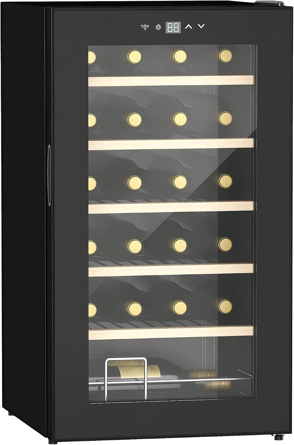 Weinkühlschrank, 65 L, 24 Flaschen, 5 bis 20 °C, HOMCOM, Schwarz