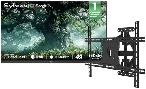 Google Frameless, 2026 Smart TV, 65 Zoll, Fernseher, 4K UHD, Dolby Audio, Outdoor, IP65, Dolby Atmos, 4K Randloser Smart Google TV mit 1000 nits