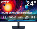 Monitor H24T27, 24 Zoll, 100 Hz, Gaming-Ausstattung, IPS-Panel, HDMI, PC-Bildschirm, Blau, 122% sRGB, 1300:1 Kontrast, QHD 2K 100Hz IPS PC Monitor