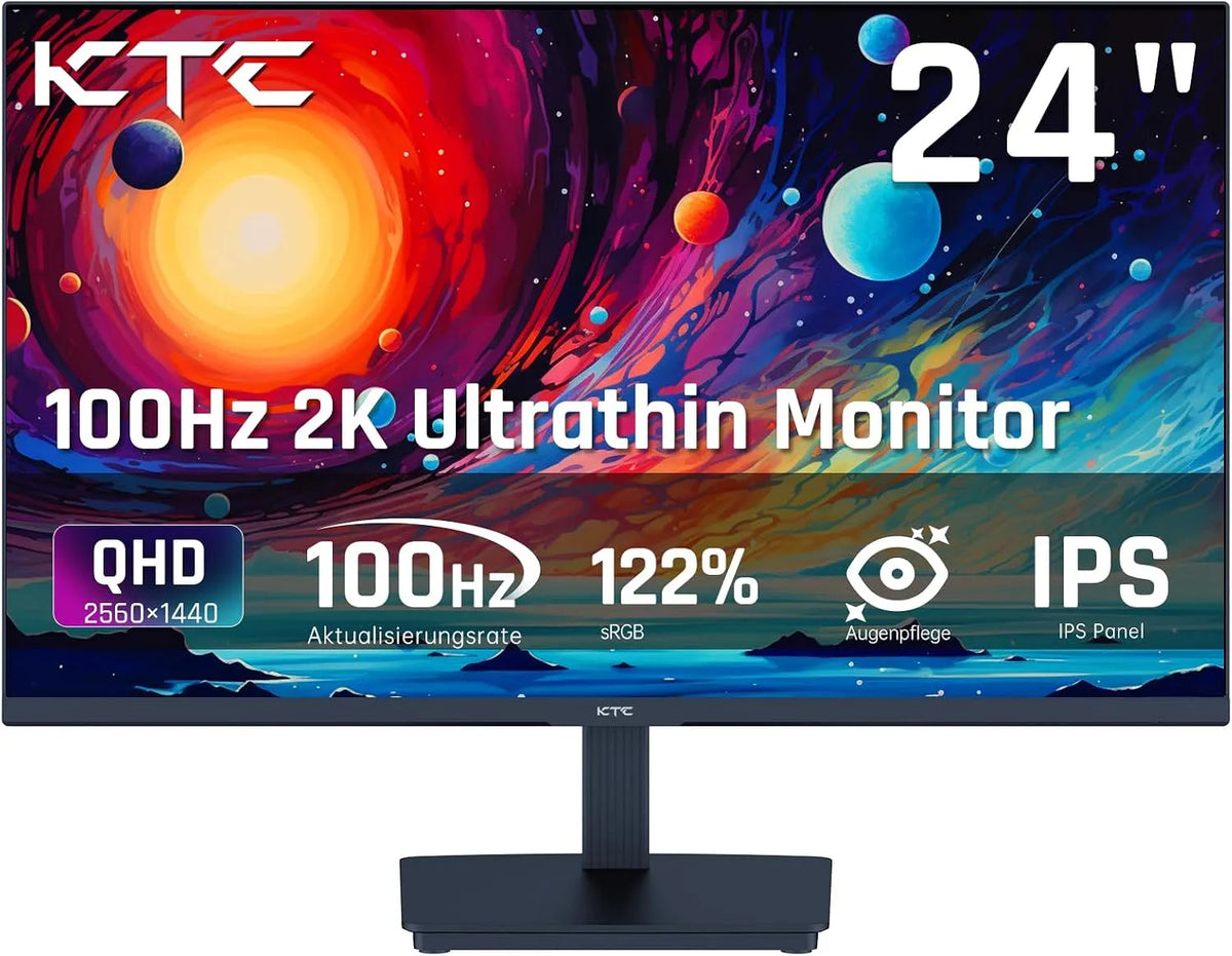 Monitor H24T27, 24 Zoll, 100 Hz, Gaming-Ausstattung, IPS-Panel, HDMI, PC-Bildschirm, Blau, 122% sRGB, 1300:1 Kontrast, QHD 2K 100Hz IPS PC Monitor